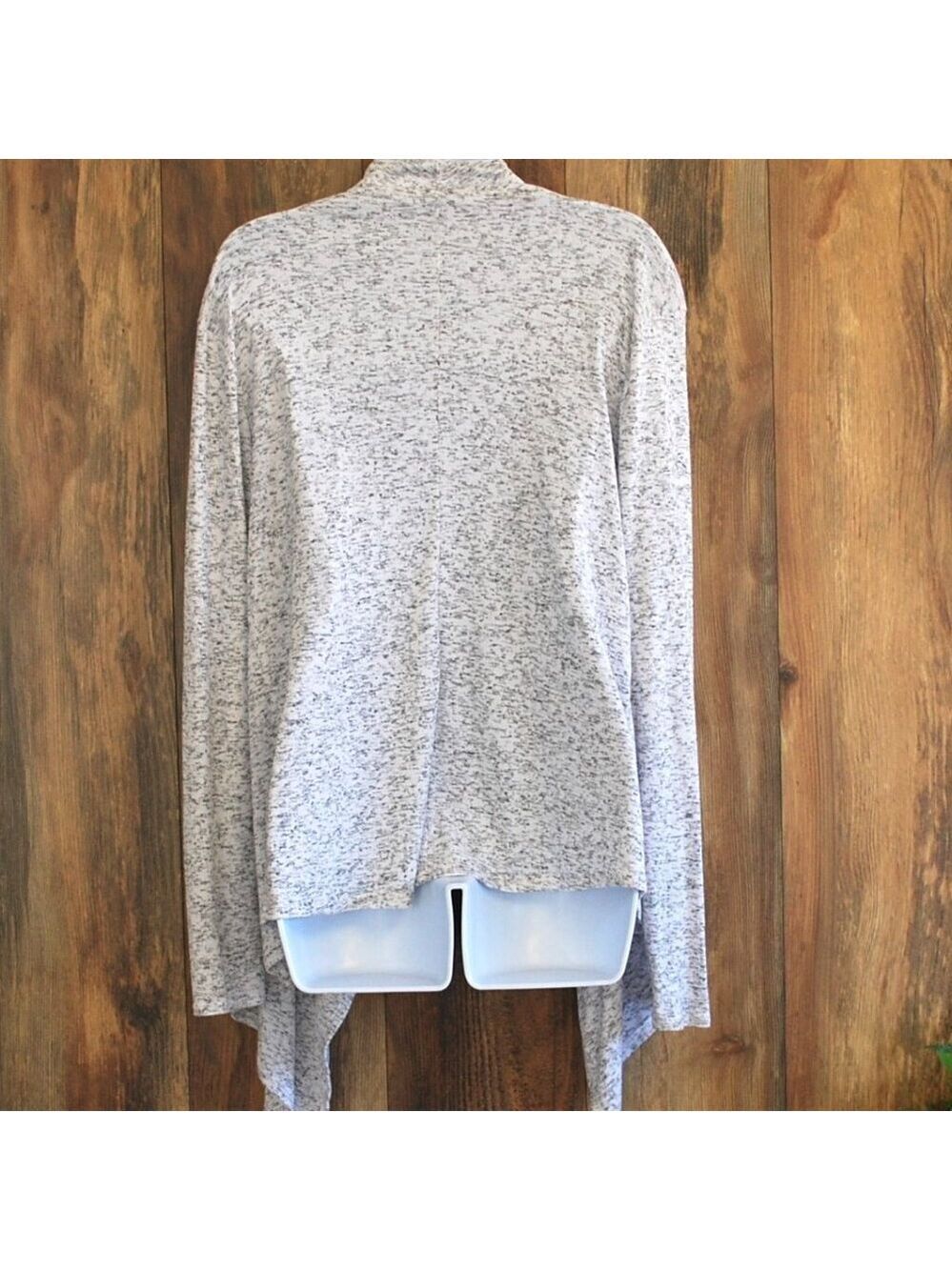 Eddie Bauer Gray/White Draped Thin Cardigan L - Picture 5 of 7